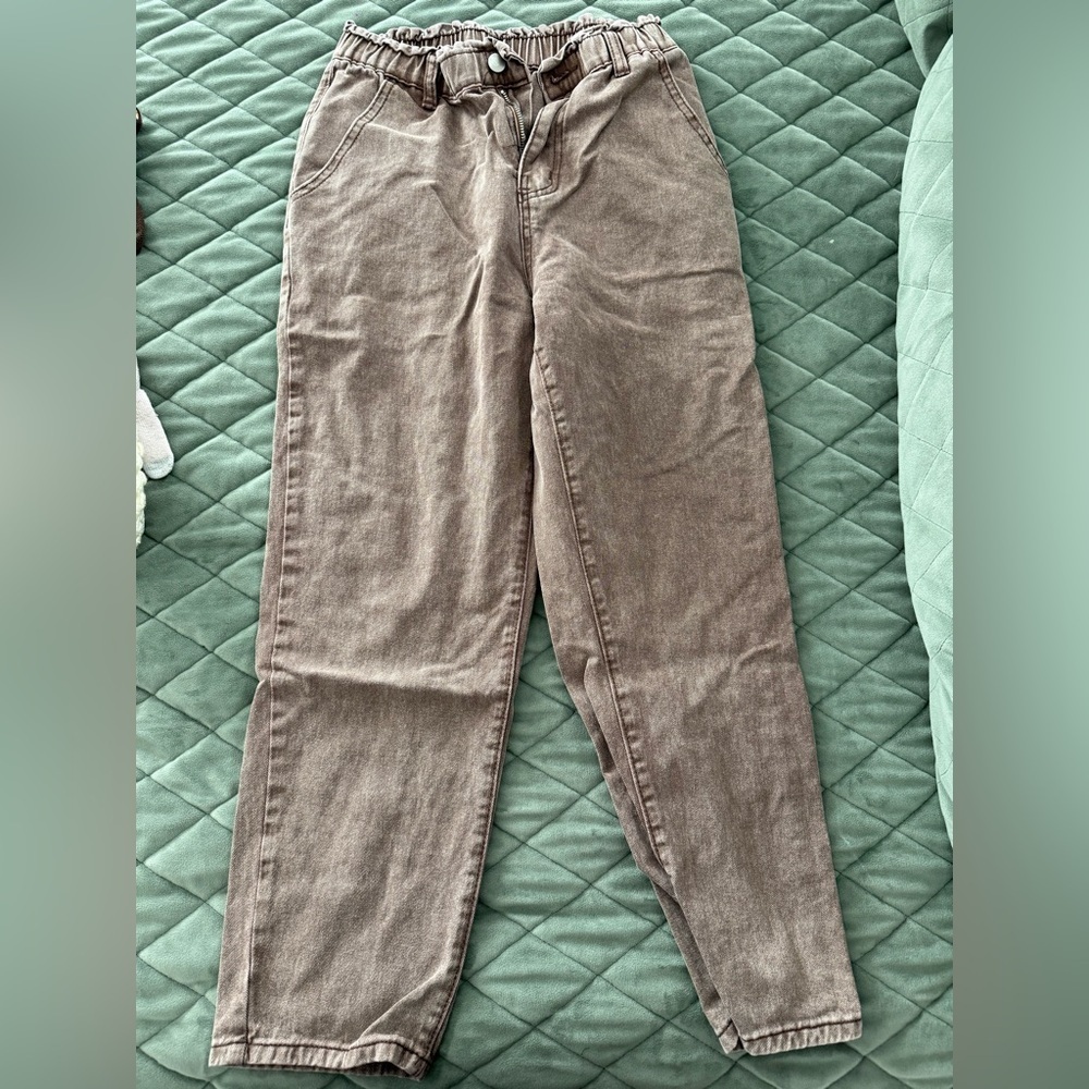 SHEIN Textured Brown Trousers